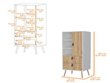 White and Macadamia 2-Drawer Tall Dresser B062P175197