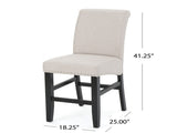 25" Contemporary Upholstered Counter Stools with Nailhead Trim , Wheat/Matte Black, Fabric N780P278314B