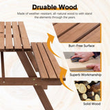8 Person Brown Wooden Picnic Table, Outdoor Camping Dining Table with 2 Seats, Garden, DIY with 2 W1422P196395