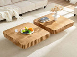 Modern 35.43 Inch Handcraft Drum Table Square Table for Living Room,Small Wooden W2582P360255