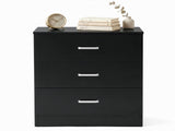 3-Drawer Chest with Textured Finish Drawer Dresser 22.05*12.99*25.98in Black 56794747