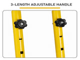 Manual Snow Pusher Cart 36x18in with H-Handle, Black Iron Blade, Yellow Wheels, Snow Plow Cart 50835495