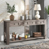 ZNTS TREXM Console Table/Sofa Table with Storage Drawers and Bottom Shelf for Entryway Hallway WF287219AAE