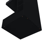 FM FURNITURE Lamer Corner Bar Cabinet with Wine Rack and Open Shelf, Black B128P269884