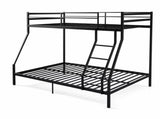 Twin Over Full Bunk Bed, Heavy Duty Metal Bunk Bed Frame with Anti-Slip Ladder & Safety Guardrails, W5635P525844