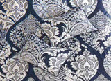 7 Piece Cotton Printed Comforter Set Indigo Cal King B03596963