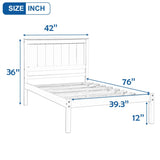 ZNTS Platform Bed Frame with Headboard, Wood Slat Support, No Box Spring Needed,Twin, Espresso 88909316