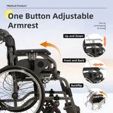 Aluminum Foldable Lightweight Adult Wheelchair, New Square Tube Design, 18" Seat with Front and Rear W3121P297492