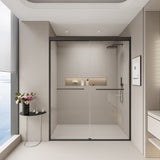 56-60 in. W x 72 in. H Double Sliding Shower Door, Semi-frameless Bypass Bathroom Sliding Door with W1573P239432