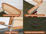 Dining Chairs Set of 2, Faux Leather Rattan Side Accent Chairs with Chrome Legs, Modern Mid Century W2105P540789