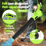 Leaf Blower Cordless, 400CFM &200MPH Brushless Motor Electric Leaf Blower with 2X 21V 4.0Ah Battery 46978821