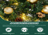 60in Pre-lit Christmas Wreath, Lighted Artificial Xmas Wreath with 220 Warm White Lights and 600 PVC 56857575