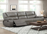 Gray Leather Reclining Sofa Luxury Comfort Upholstered Modern Living Room Furniture 1pc 3-Seater B011P609076