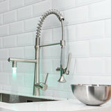 Heavy Duty Commercial Style LEDKitchen Sink Faucet, Single Handle Pre-Rinse Spring Sprayer Kitchen W1932P172301