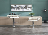Set of 2 Bar Stools,with Chrome Footrest and Base Swivel Height Adjustable Mechanical Lifting Velvet W1249P247722