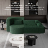 Modern Floor Sofa with 2 Pillows,Convertible Teddy Fabric Foam-Filled Sleeper Sofa Bed,15" Full Size 42527621