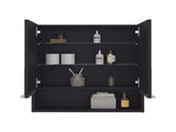 Medicine Cabinet, One Open Shelf, Three Interior Shelves, Black B097133184