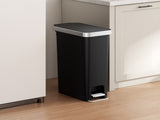 Trash Can, 10.5 Gallon Plastic Step Bin with Soft Close Lid, Black 36277632