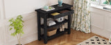 ZNTS TREXM Retro Console Table with Drawer and Two Sturdy Shelves for Entryway, Living Room N715P195561B