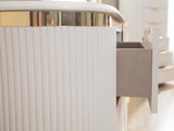 Laura Gold Detailed Left 2-Drawer Nightstand made with Wood in White B00955979