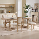 French Country Dining Chairs Set of 2, Upholstered Chairs with T-shaped Back, Wire drawing and W3426P324548