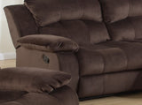 Motion Loveseat 1pc Living Room Furniture Chocolate Padded Suede Plush Cushion Couch Metal Reclining B011P205571