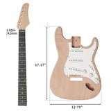 ZNTS DIY 6 String ST Style Electric Guitar Kits with Mahogany Body, Maple Neck and Accessories 49027132