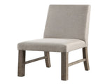 Elegant Rustic Gray Finish Solid wood Kitchen Set of 2pcs Dining Chairs Upholstered Seats Chairs w/ B011P162632