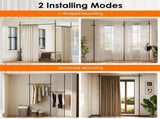 Drill-Free L-Shaped Room Divider Curtain Rod, Adjustable 28"-142"W x 4-10 ft H Heavy-Duty Partition 40379291