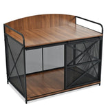 42.8" Heavy Duty Large Dog Crate Furniture for Large Medium Dog, Farmhouse Wooden Dog Kennel Indoor N704P246986D