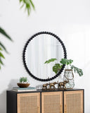 32" Circle Mirror with Metal Beaded Frame, Wall Mirror for Living Room Bedroom Entryway W2078138953