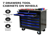 7 DRAWERS MULTIFUNCTIONAL TOOL CART WITH WHEELS-BLACKBLUE 83846635