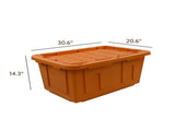 27 Gallon Large Storage Bin with Snap Lid, Autumn Maple Orange, 4 Pack, Heavy Duty 61594341
