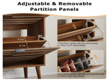 Medieval Modern Independent Shoe, 23.62-inch Walnut Shoe Storage,, Fence Shoe W1706P372249