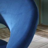 Slatina Blue Silky Velvet Upholstered Accent Chair with Gold Tone Finished Base T2574P164519