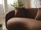 Mid Century Modern Curved Living Room Sofa, Boucle Fabric Couch for Bedroom, Office, Apartment, W876102842