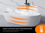 51'' Freestanding Bathtub Resin Stone Soaking Bathtub Solid Surface Modern Tubs with Overflow and 83939166