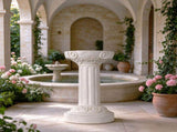20.08" Sculptures Garden Statues, Large Roman Column Pedestal Cylinder Style, Magnesium Oxide Stone W6572P574582