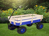 Heavy Duty Steel Wooden Side Support Cargo Wagon with 10" All-Terrain Air Tires, Up to 220lb Load 32834539