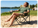 Folding Camping Chair, Heavy-Duty Metal Frame Portable Outdoor Chair with Cup Holder, Insulated 72175565