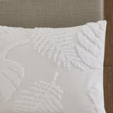 3 Piece Tufted Cotton Chenille Palm Comforter Set Off-White King/Cal King B03597113