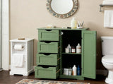 Forest Green, MDF with paint and melamine veneer, vertical stripes, 56*30*82.5cm, 4 drawers, 1 door, 91413653
