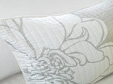 6 Piece Printed Cotton Quilt Set with Throw Pillows Taupe Grey/Yellow Full/Queen B03597467