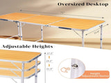 6ft Aluminum Alloy Folding Table wood grain color 84855702