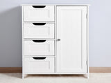 White Bathroom Storage Cabinet, Floor Cabinet with Adjustable Shelf and Drawers 31906358