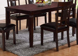 ZNTS 7-Pc Dinette Set Brown Espresso Finish Rectangular Table Faux Leather Upholstery Padded Lattice B011P184943