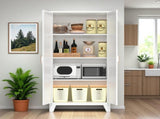 61'' 2 Shapely Doors Cabinet, Metal Storage Cabinet with Doors and Adjustable Shelves, for Bedroom, 54735859
