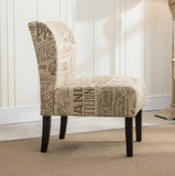 Capa Chalkboard Light Print Fabric Armless Contemporary Accent Chair T2574P164262