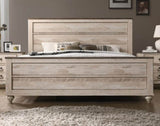 Imerland Contemporary White Wash Finish 4-Piece Bedroom Set-King Bed, Dresser, Mirror and Nightstand T2574P200185