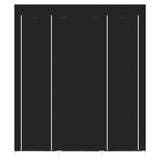 ZNTS 69" Portable Clothes Closet Non-Woven Fabric Wardrobe Double Rod Storage Organizer Black 23382400